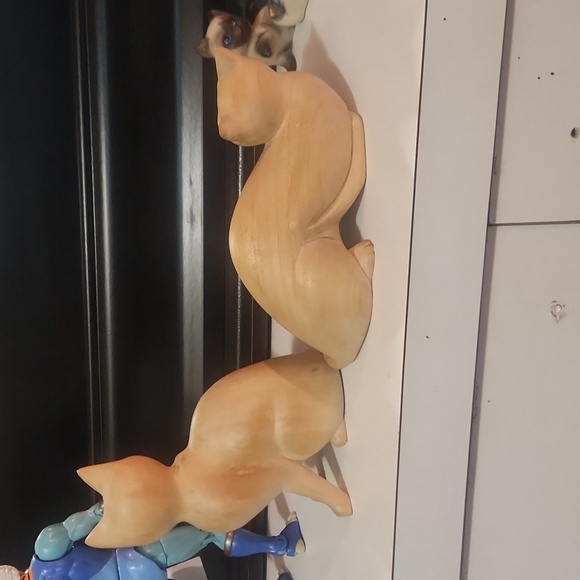 2 handcarved wood cat figures - Picture 4 of 6